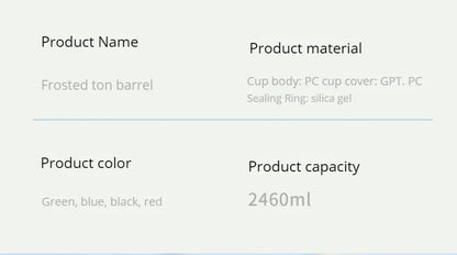 2 Liter Sports Water Bottle With Straw Large Capacity Fitness With Scale Gradient Kettle Outdoor Plastic Portable Water Bottle