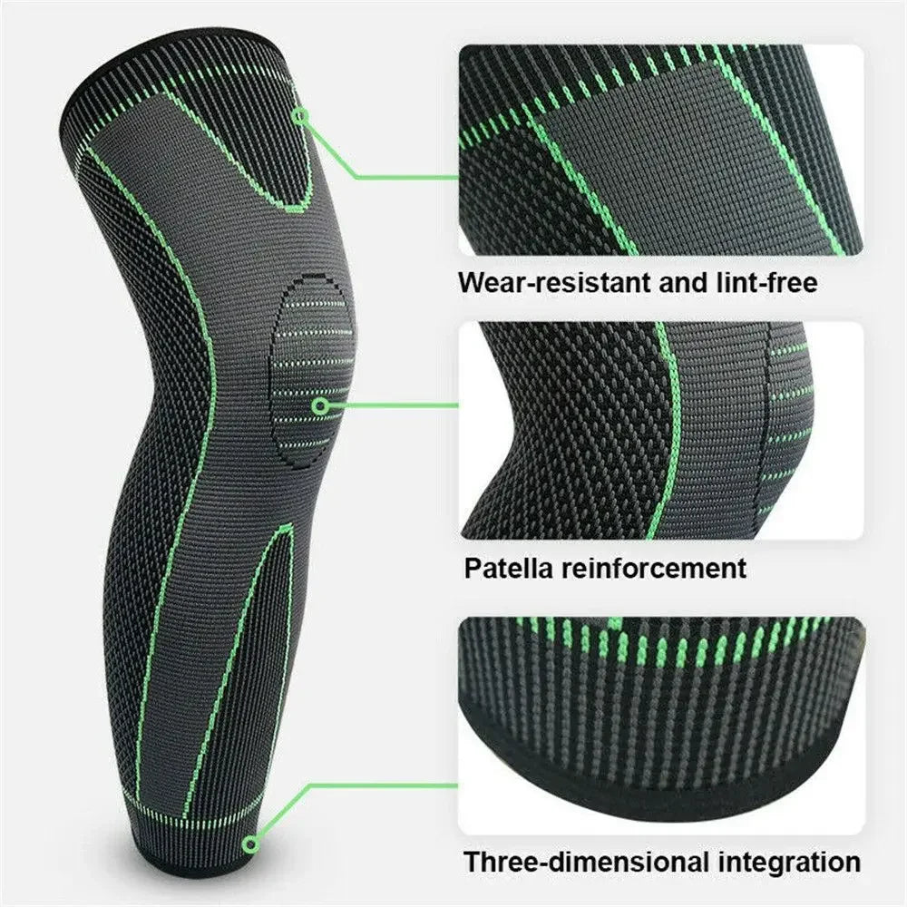 “Flexoora Full‑Leg Knee Sleeve – Gym Fitness Body Adjustable Compression Support for Running & Arthritis”