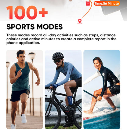 2025 New Fashion Sports Smart Watch Men Women 1.85-Inch HD AMOLED Full Touch Screen IP68 Waterproof Bluetooth Call SmartWatches