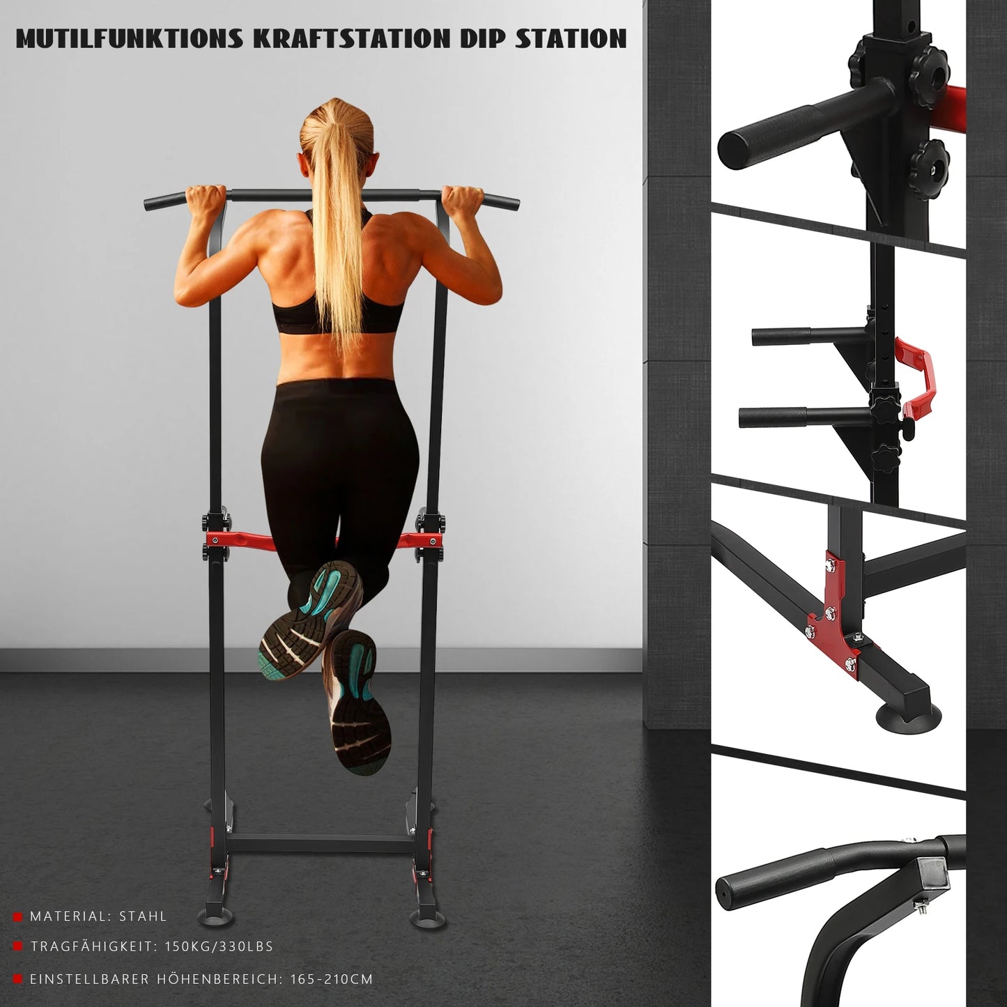 “Flexoora Power Tower Dip Station – Gym Fitness Body Multi‑Function Pull‑Up & Push‑Up Bar”