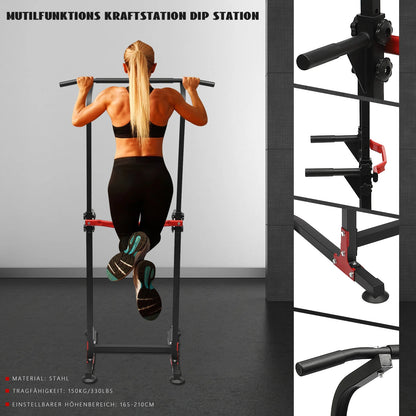 “Flexoora Power Tower Dip Station – Gym Fitness Body Multi‑Function Pull‑Up & Push‑Up Bar”