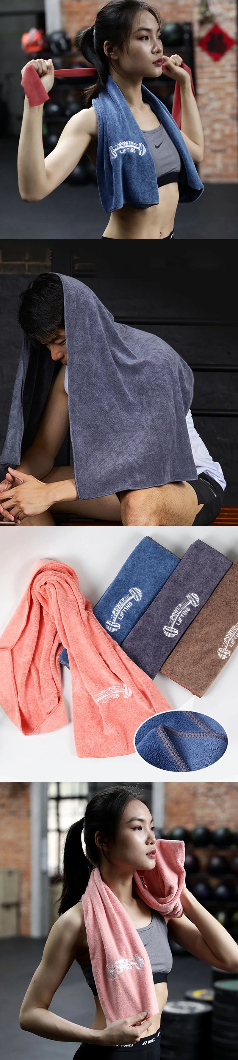 Gym Towels Microfiber Fitness Towel Absorbent Super Soft Yoga Sports Swimming Fitness Towel