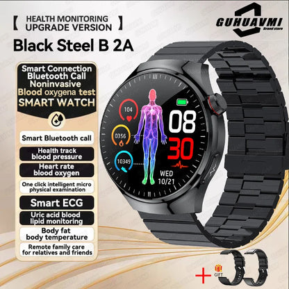 2025 New Smart Watch For Men Health ECG+HRV Blood Oxygen Uric Acid Fitness Sport Tracker Watches body fat Sleep Call Smartwatch