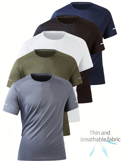 “Flexoora Men’s Marathon Ice‑Silk Quick‑Dry Gym Tee”