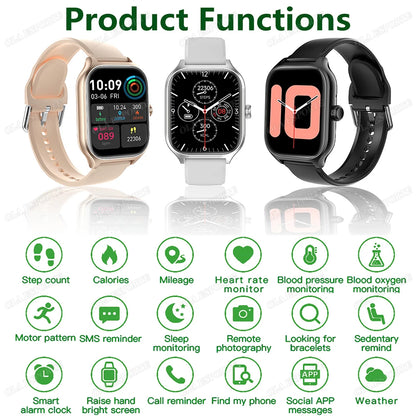 2025 New Smart Watch Men Women Gift Full Touch Screen Digital Sport Fitness Message Watches Bluetooth Call Smartwatch Wristwatch