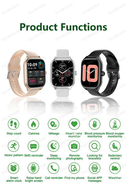 2025 New Smart Watch Men Women Gift Full Touch Screen Digital Sport Fitness Message Watches Bluetooth Call Smartwatch Wristwatch