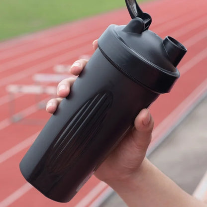 Sports Shaker Protein Bottle with steel Ball Powder Shake Cup Water Bottle Plastic Mixing Cup Body Building Exercise Bottle
