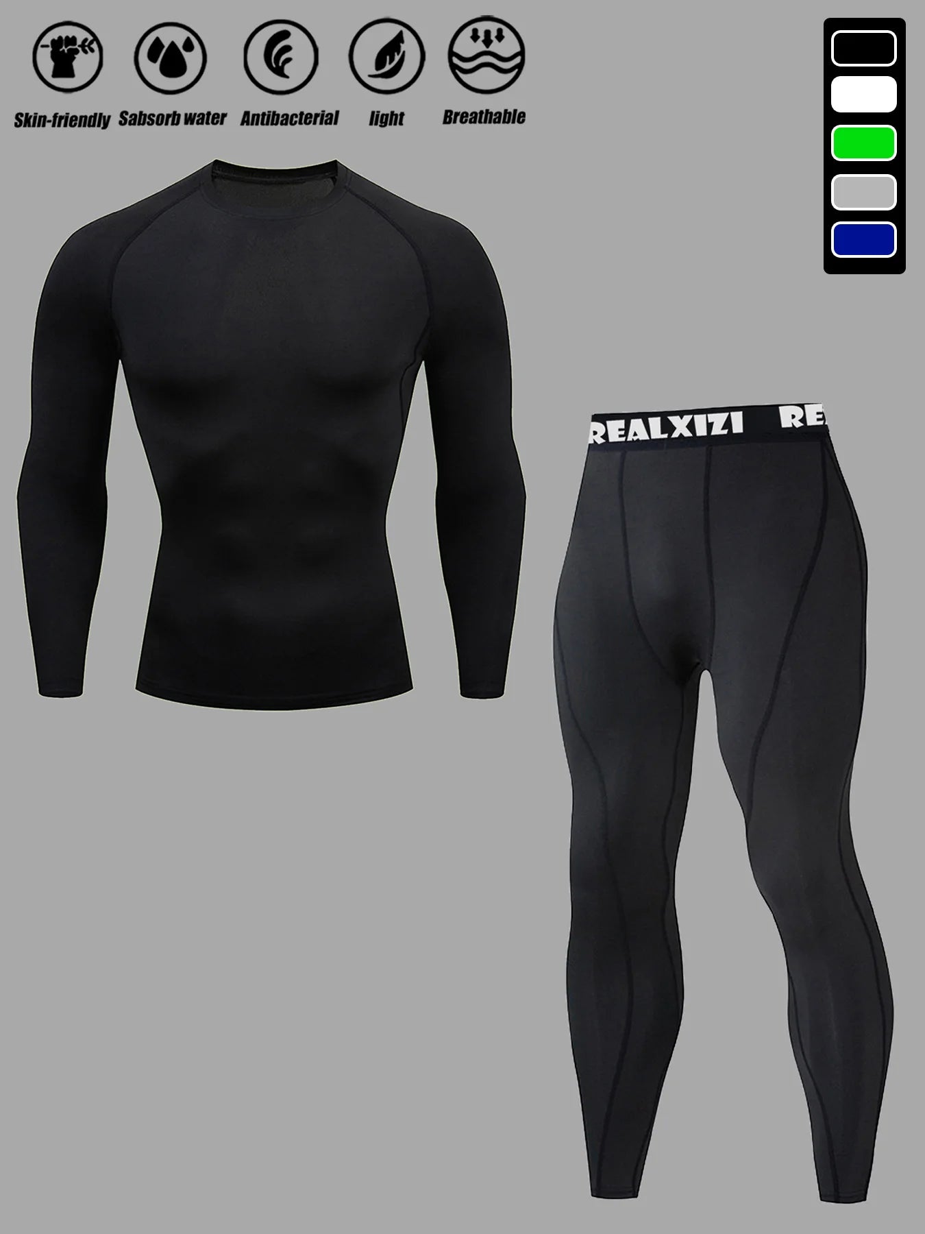 “Flexoora Men’s Compression Training Suit – Tight Fit for Workout & Jogging”