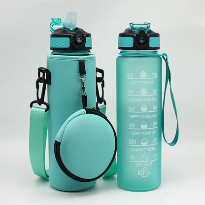 1000ML Sports Bottle Case with Adjustable Shoulder Strap Water Bottle Holder Neoprene Carrier Insulated Water Jug Carrier Pouch