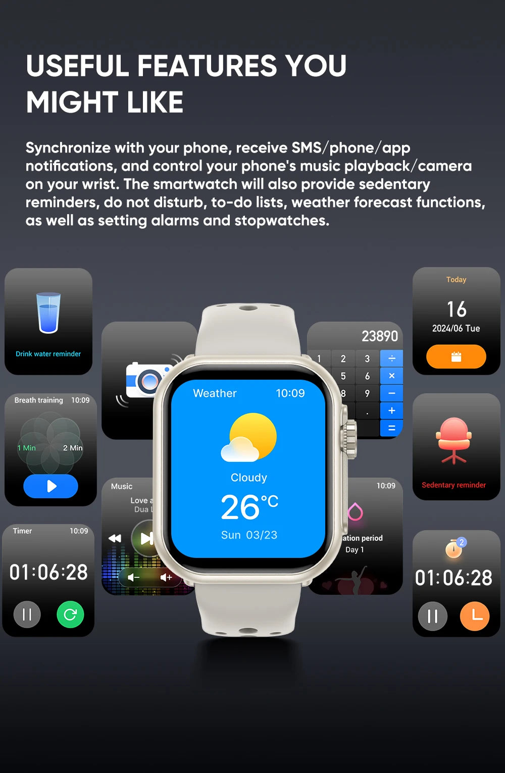 2025 New Fashion Sports Smart Watch Men Women 1.85-Inch HD AMOLED Full Touch Screen IP68 Waterproof Bluetooth Call SmartWatches