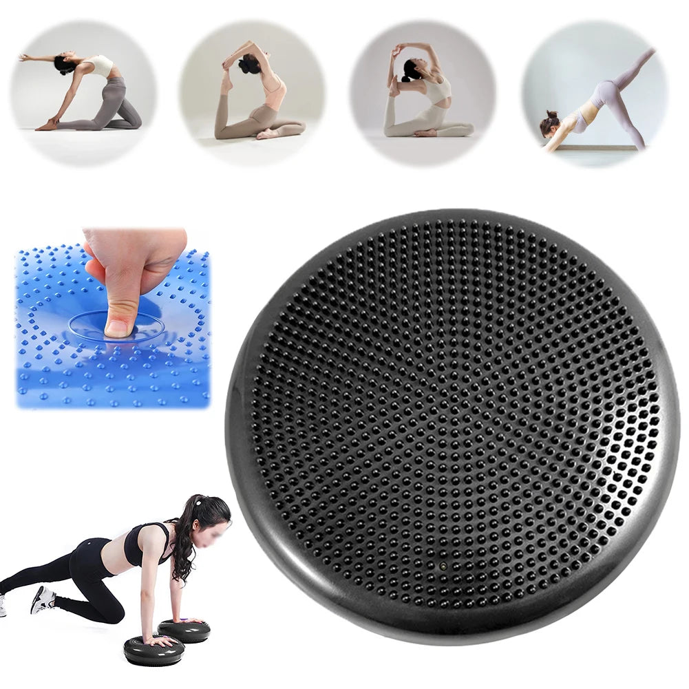 “Flexoora Inflatable Balance Cushion – Gym Fitness Body Travel‑Friendly Wobble & Massage”