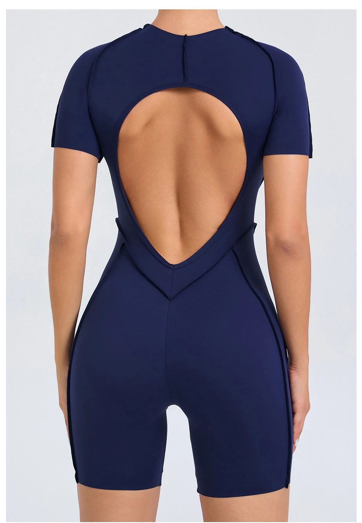 “Flexoora Women’s Backless Scrunch Booty Short Jumpsuit – Gym & Yoga”