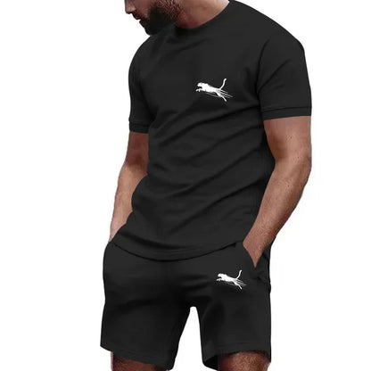 “Flexoora Men’s Mesh Running Set – Breathable T‑Shirt & Shorts”