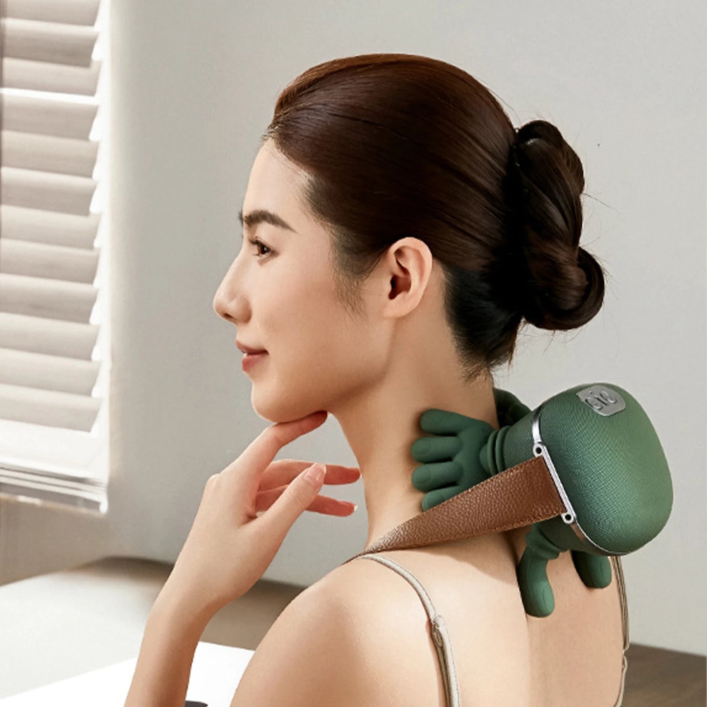 “Flexoora Heated Neck & Shoulder Massager – Gym Fitness Body Electric Kneading‑Pillow 3 Mode”