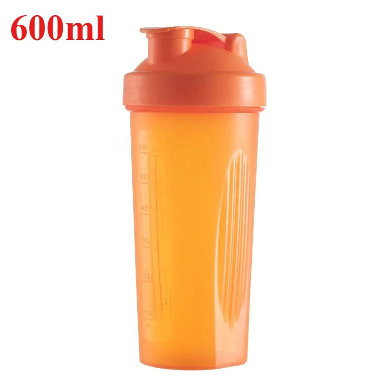 Sports Shaker Protein Bottle with steel Ball Powder Shake Cup Water Bottle Plastic Mixing Cup Body Building Exercise Bottle