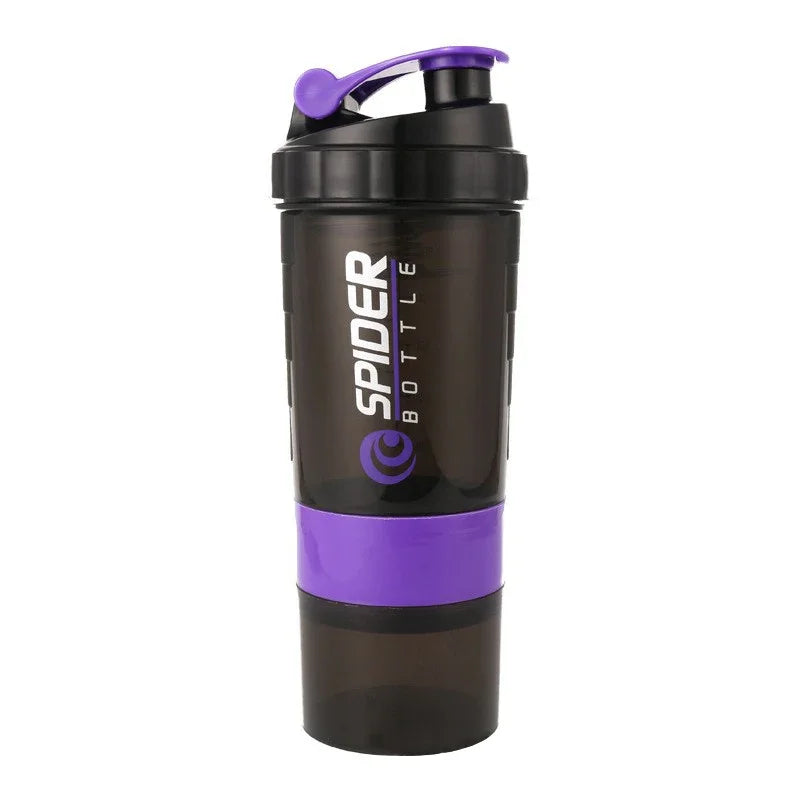 Sport Water Bottle Portable Protein Shake Cup 3 Layers Shake Cup with Measurement Marking Gym Fitness Protein Shake Bottle