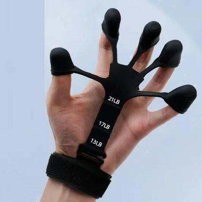“Flexoora 5‑Finger Hand Trainer – Gym Fitness Body Silicone Wrist Puller & Finger Strengthener”
