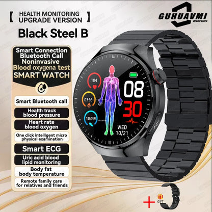 2025 New Smart Watch For Men Health ECG+HRV Blood Oxygen Uric Acid Fitness Sport Tracker Watches body fat Sleep Call Smartwatch