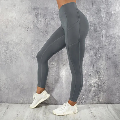 “Flexoora Women’s High‑Waist Pocketed Quick‑Dry Running & Yoga Leggings”