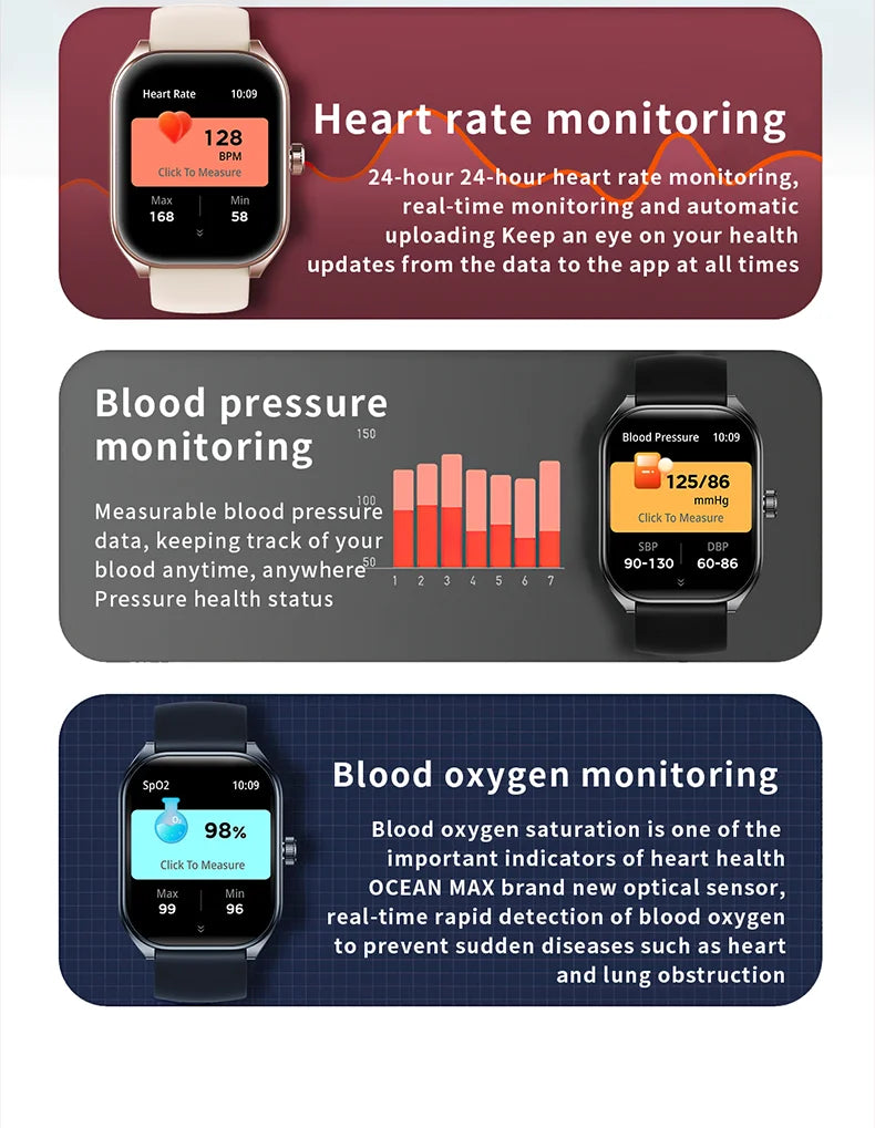 KHwatch 2.01" Curved Screen Smartwatch Men Call Sports Waterproof Wrist Watches Fitness Bracelet Women Watch Clock Smart Watch