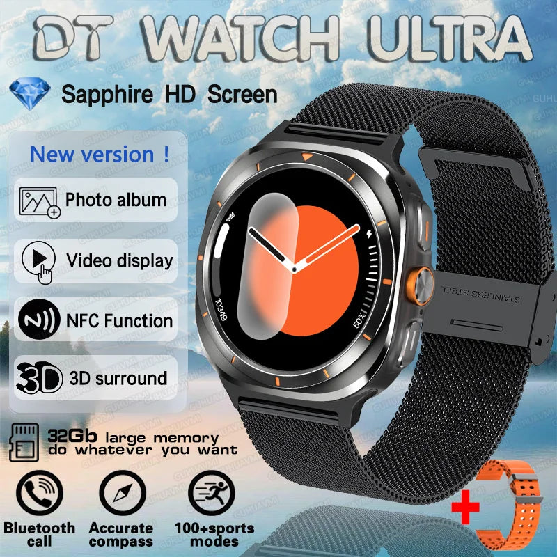 2025 New Watch 7 Ultra Smart Watch Men 32GB Memory Video GPS NFC 47mm AMOLED Fitness Waterproof Sport Tracker Health Smartwatch