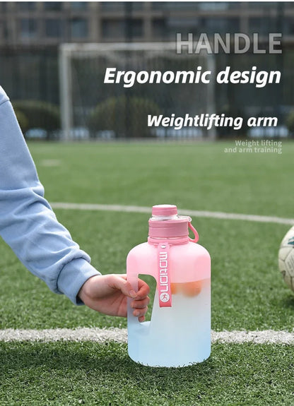 2 Liter Sports Water Bottle With Straw Large Capacity Fitness With Scale Gradient Kettle Outdoor Plastic Portable Water Bottle