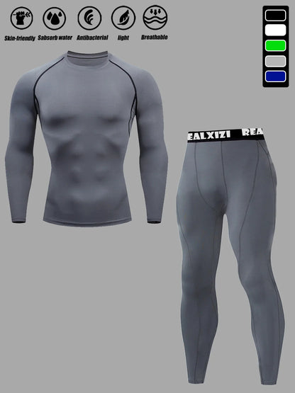 “Flexoora Men’s Compression Training Suit – Tight Fit for Workout & Jogging”