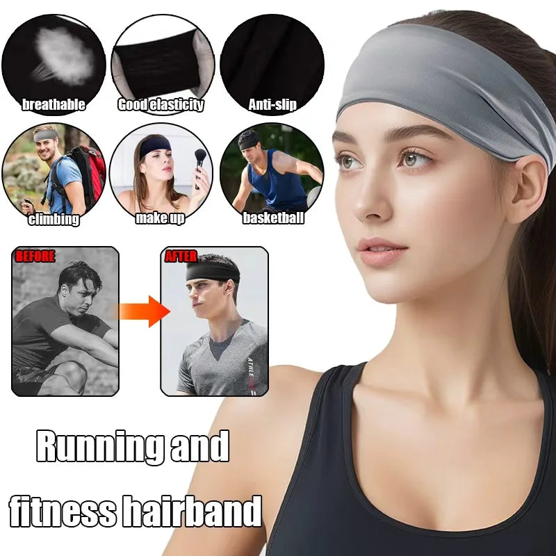 “Flexoora Sweat‑Absorbing Sports Headband – Gym Fitness Body Running & Yoga Band”