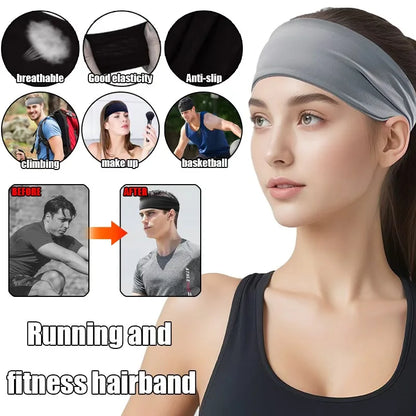 “Flexoora Sweat‑Absorbing Sports Headband – Gym Fitness Body Running & Yoga Band”