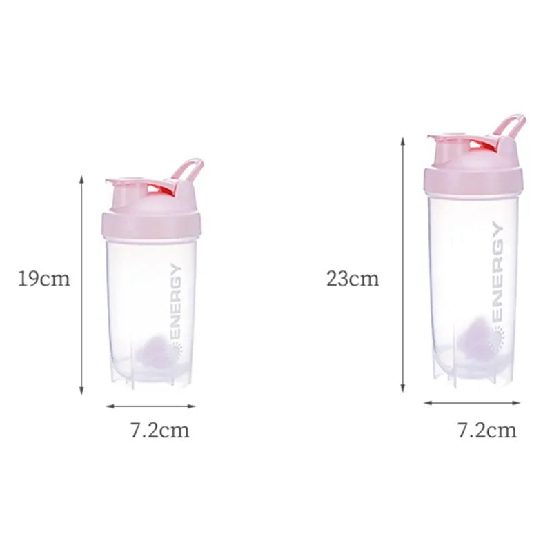 500/700ml Portable Shaker Bottle with Stirring Ball Is Perfect for Protein Shakes and Pre-workout Water Bottles without BPA