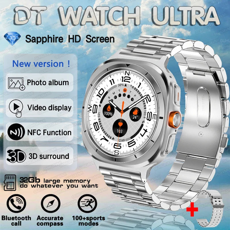 2025 New Watch 7 Ultra Smart Watch Men 32GB Memory Video GPS NFC 47mm AMOLED Fitness Waterproof Sport Tracker Health Smartwatch