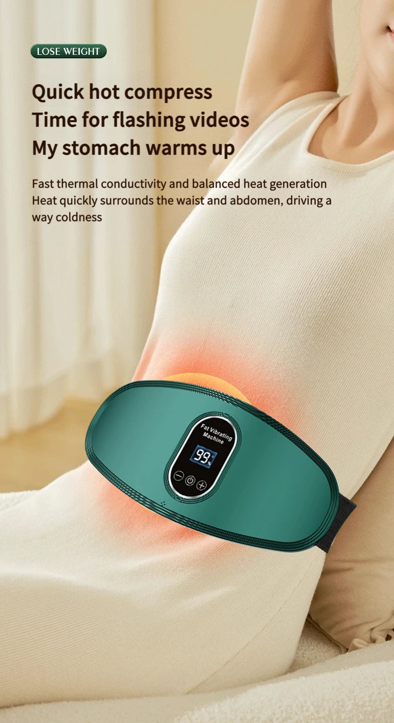 “Flexoora Hot Compress & Fat‑Burn Massage Belt – Gym Fitness Body USB Slimming Vibra Band”