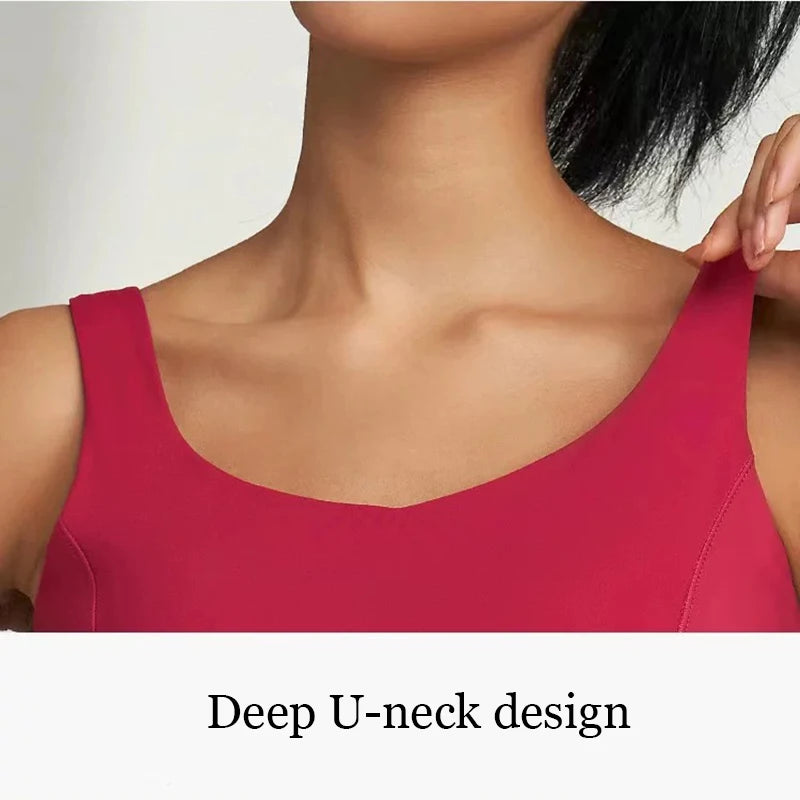 “Flexoora Women’s Shock‑Absorb Racerback Fitness Vest – Beauty Back Design”