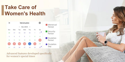 Smart Watch for Women Android & iPhone,1.2" Touch Screen Fitness Tracker, Heart Rate/Sleep/ Monitor, Pedometer,100+ Sport Modes