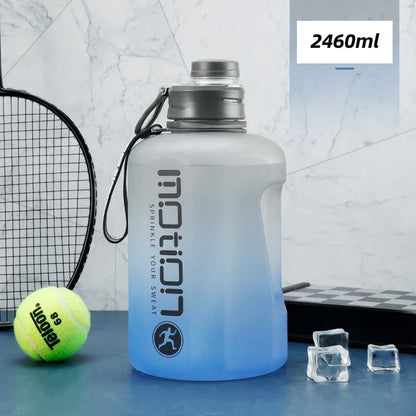 2 Liter Sports Water Bottle With Straw Large Capacity Fitness With Scale Gradient Kettle Outdoor Plastic Portable Water Bottle