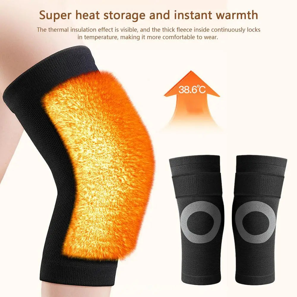 “Flexoora Winter Warm Knee Sleeves – Gym Fitness Body Adjustable Strap & Faux‑Fur Comfort”