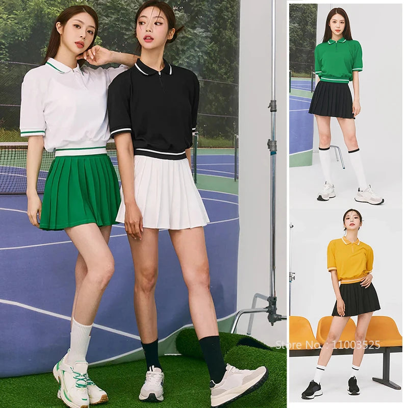 “Flexoora Women’s Quick‑Dry Polo & Pleated Skort Tennis Set”