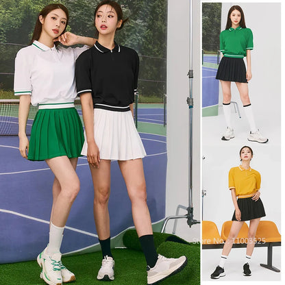 “Flexoora Women’s Quick‑Dry Polo & Pleated Skort Tennis Set”