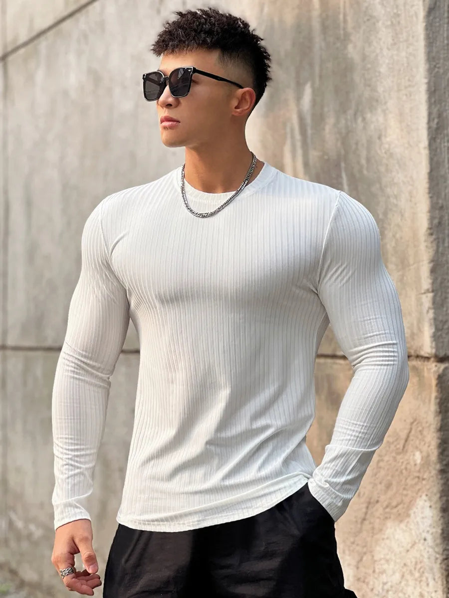 “Flexoora Men’s Quick‑Dry Long‑Sleeve Training Tee – Gym & Running”