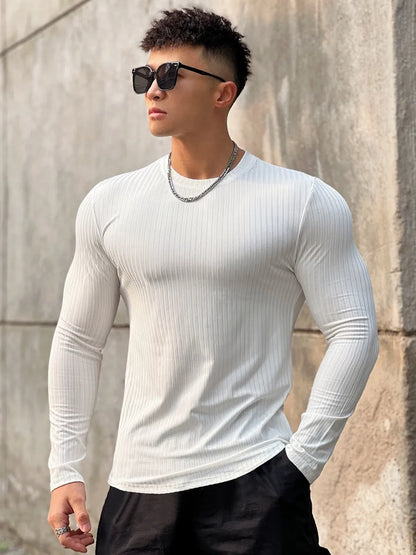 “Flexoora Men’s Quick‑Dry Long‑Sleeve Training Tee – Gym & Running”
