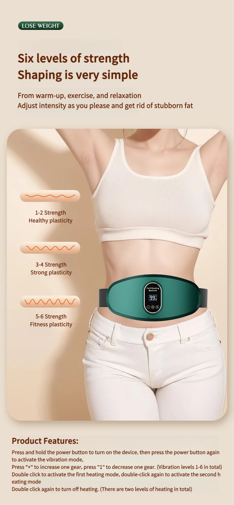 “Flexoora Hot Compress & Fat‑Burn Massage Belt – Gym Fitness Body USB Slimming Vibra Band”