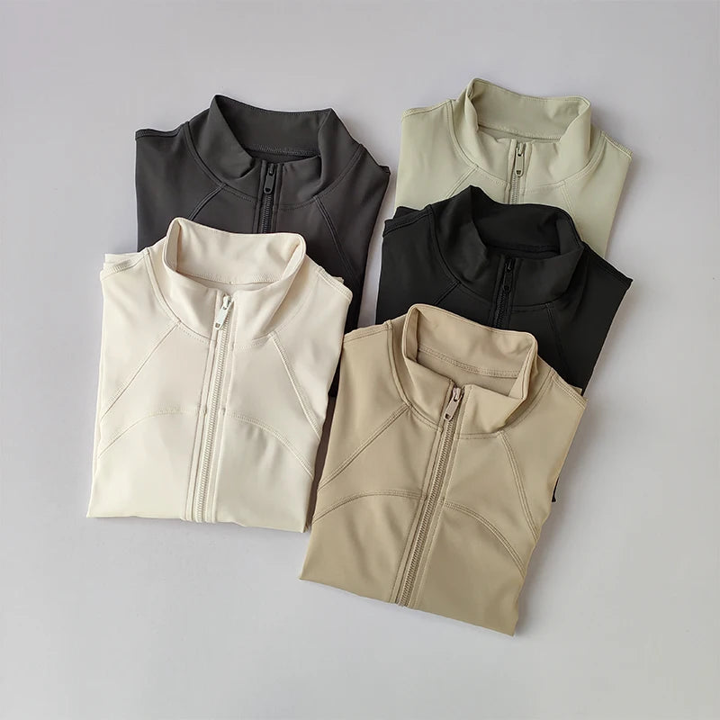 “Flexoora Women’s Windproof High‑Collar Training Jacket”