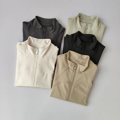 “Flexoora Women’s Windproof High‑Collar Training Jacket”