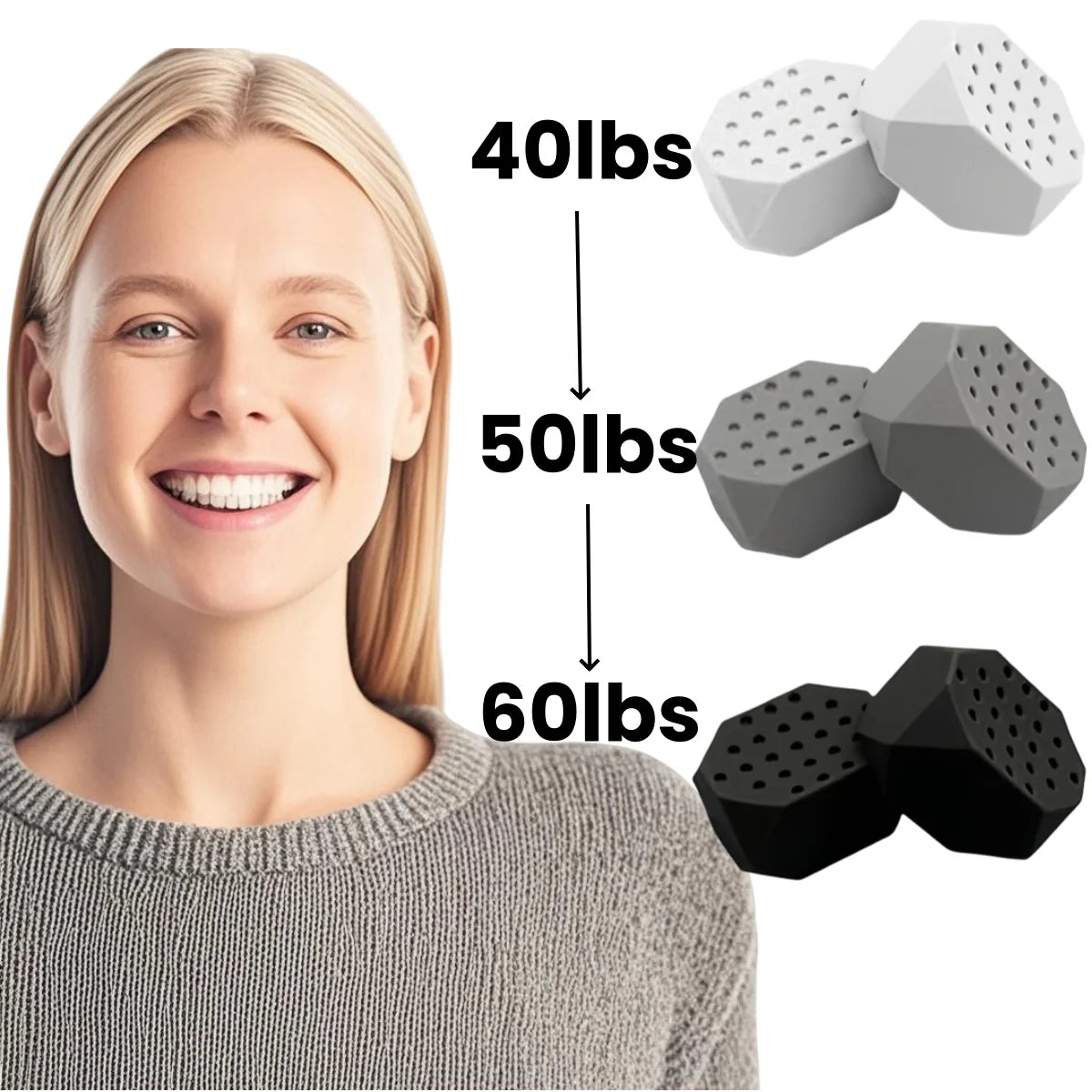 “Flexoora Jaw Trainer – Gym Fitness Body Silicone Face Chew, 3 Resistance Levels”