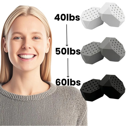 “Flexoora Jaw Trainer – Gym Fitness Body Silicone Face Chew, 3 Resistance Levels”