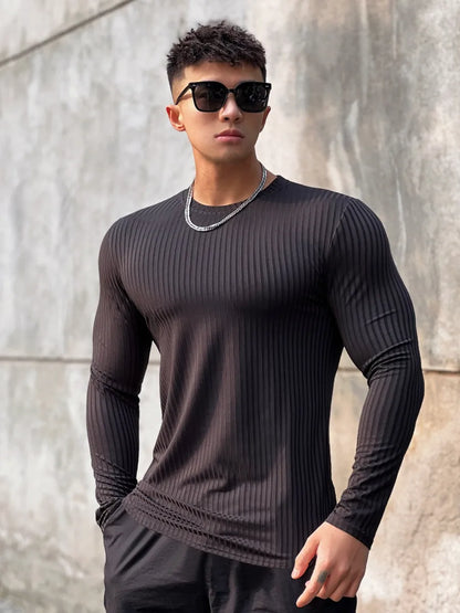 “Flexoora Men’s Quick‑Dry Long‑Sleeve Training Tee – Gym & Running”