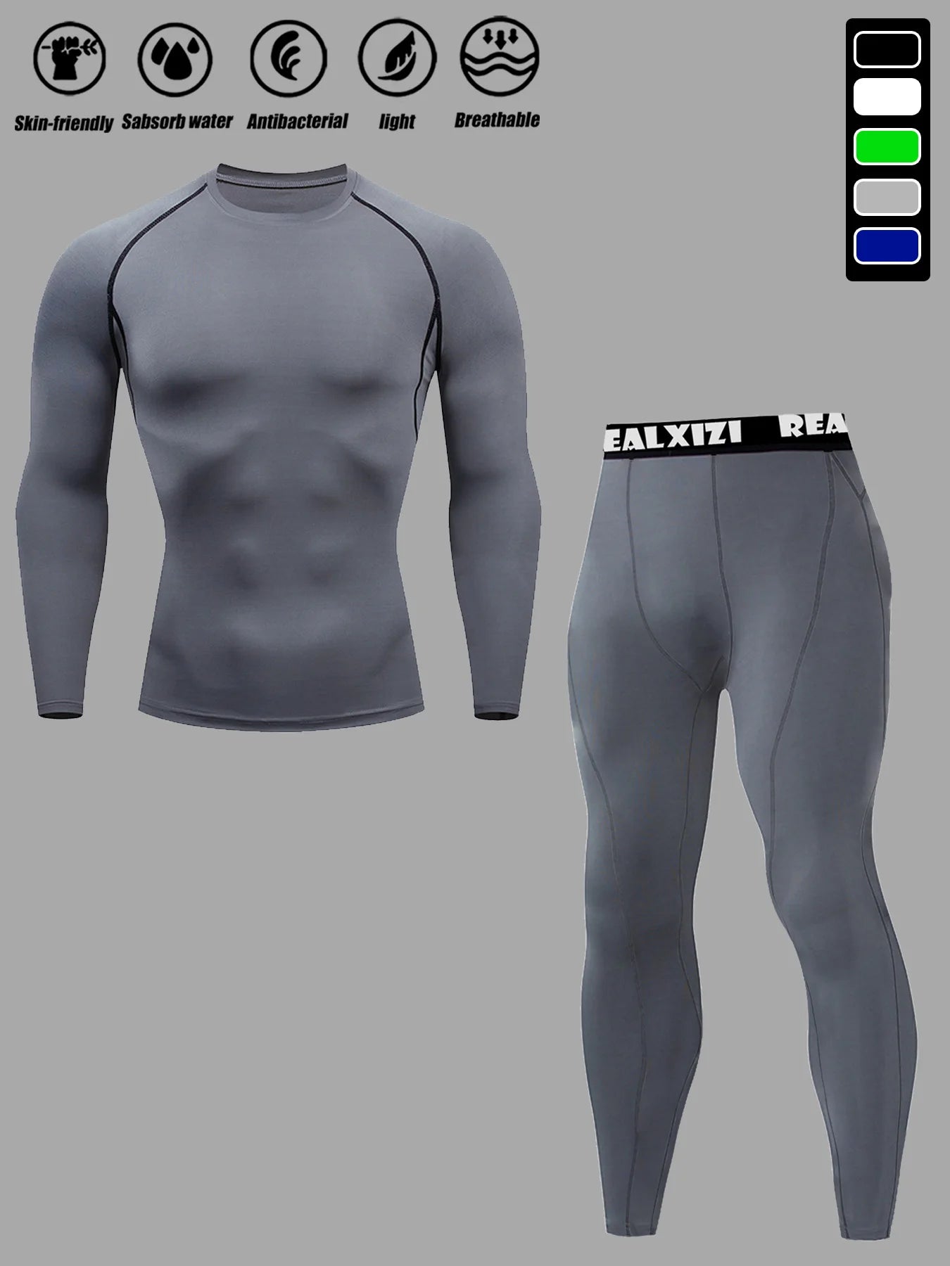 “Flexoora Men’s Compression Tracksuit – Quick‑Dry Tight Fit for Running & Gym”