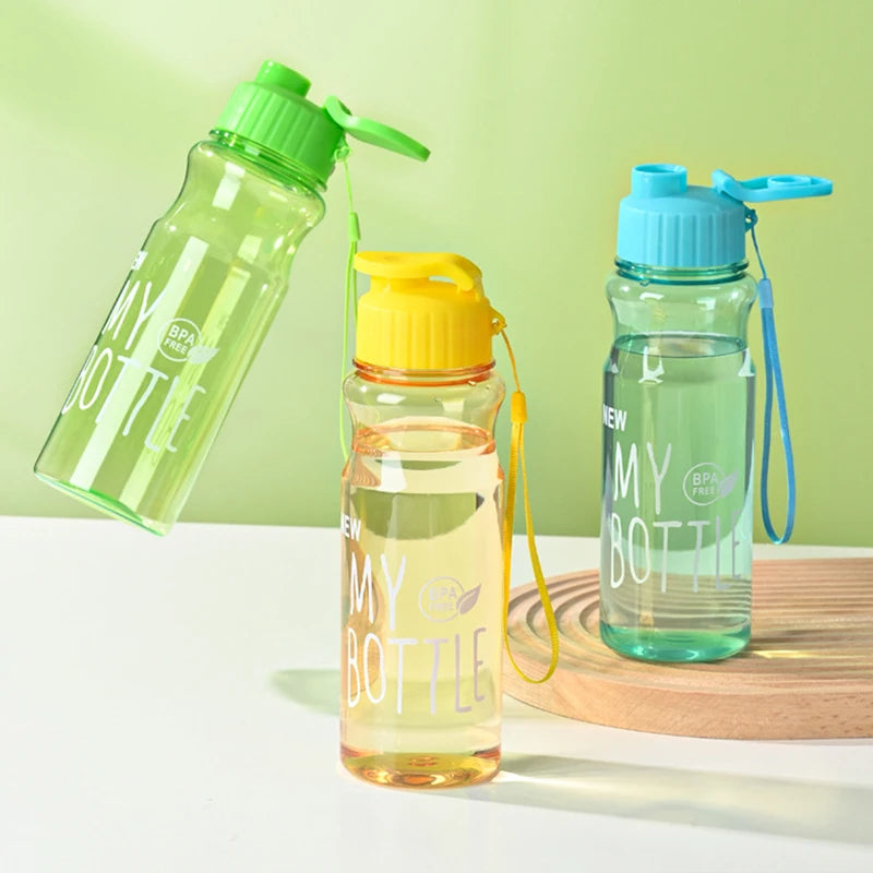 650ML Transparent&Portable Leak-proof Shaker Sports Water Bottle with Lid For School Gym Travel Girl Boy BPA Free