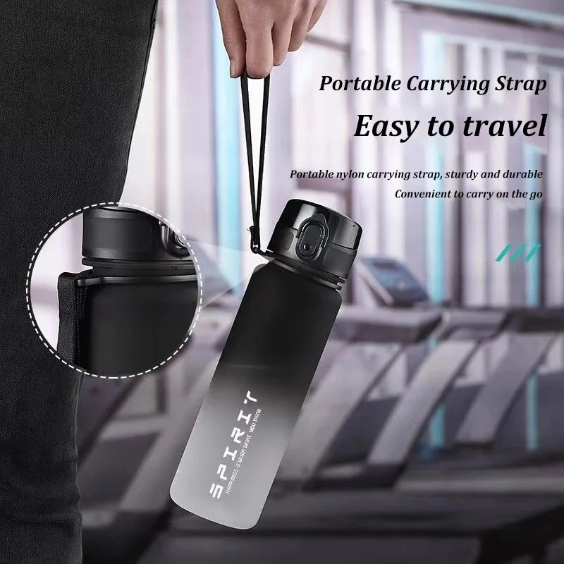 1 Liter Large Capacity Sports Water Bottle Portable Leak-Proof Plastic Bottle for Outdoor Sports Travel Fitness Drinkware Jugs