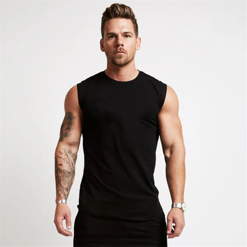 “Flexoora Men’s Breathable Cotton Muscle Tank – Gym & Workout”